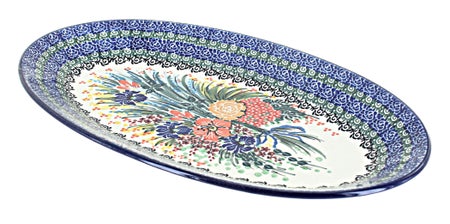 Ceramika Artystyczna Summer Blooms Large Serving Piece — Polish Pottery