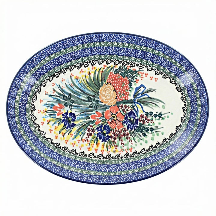 Ceramika Artystyczna Summer Blooms Large Serving Piece — Polish Pottery