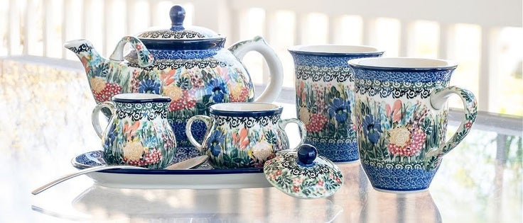 Detail image of Ceramika Artystyczna Summer Blooms Teapot — Polish Pottery