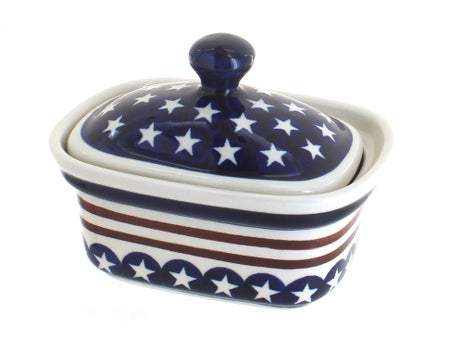 Zaklady Stars & Stripes Butter Dish — Polish Pottery