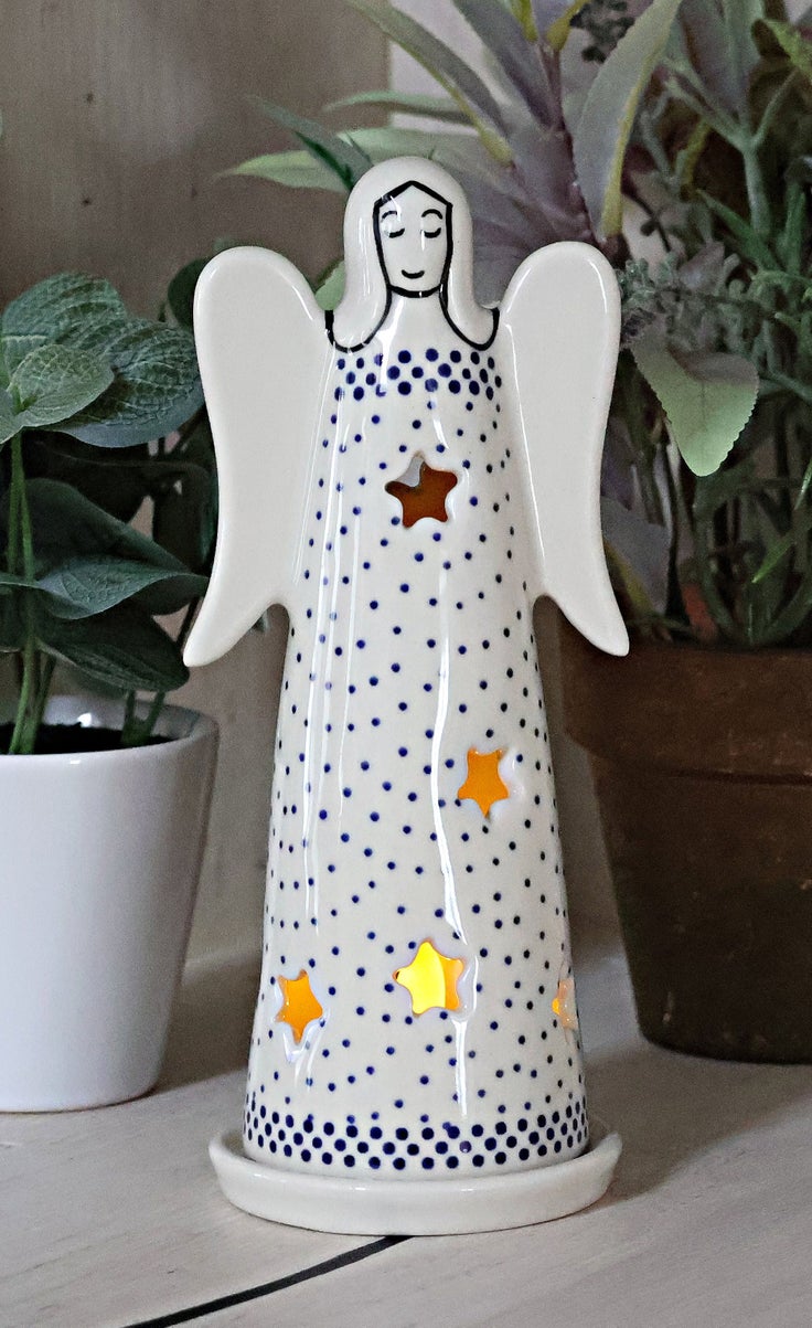 Detail image of Manufaktura Small Dots Luminary — Polish Pottery