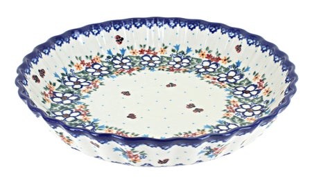 Vena Scarlett Pie Plate — Polish Pottery