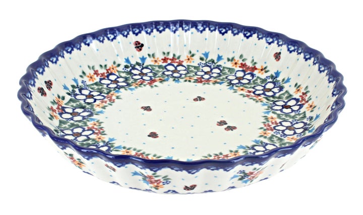 Vena Scarlett Pie Plate — Polish Pottery
