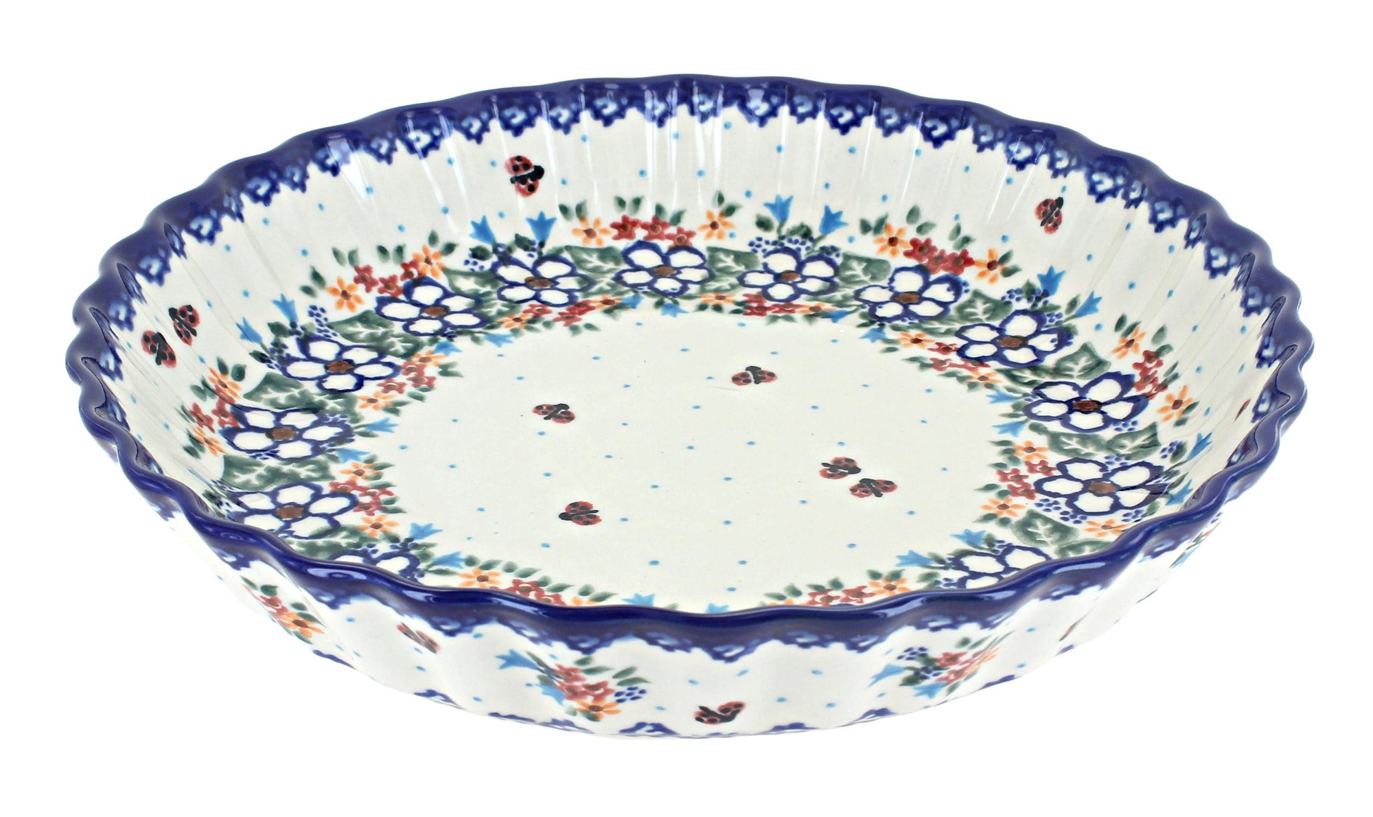 Vena Scarlett Pie Plate — Polish Pottery