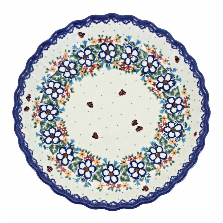 Vena Scarlett Pie Plate — Polish Pottery