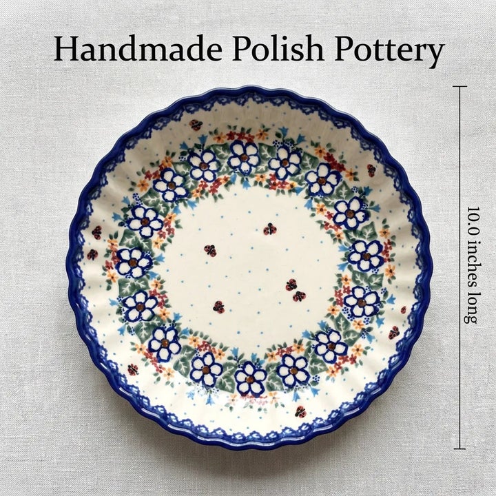 Vena Scarlett Pie Plate — Polish Pottery
