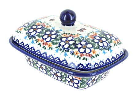 Vena Scarlett Butter Dish — Polish Pottery
