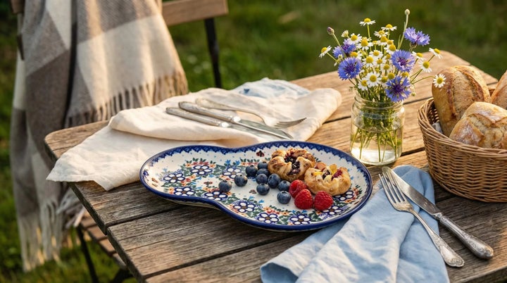 Vena Scarlett Dining Plates & Bowls — Polish Pottery