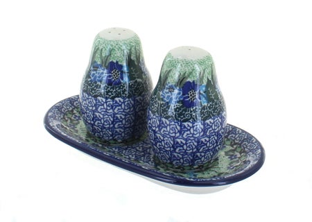 Ceramika Artystyczna Sapphire Fields Salt & Pepper Shaker — Polish Pottery