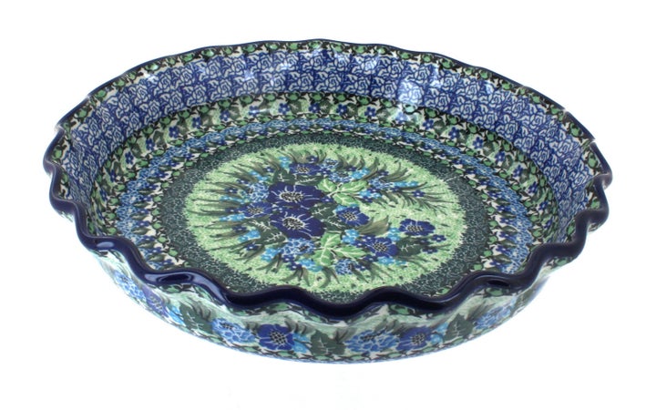 Ceramika Artystyczna Sapphire Fields Pie Plate — Polish Pottery