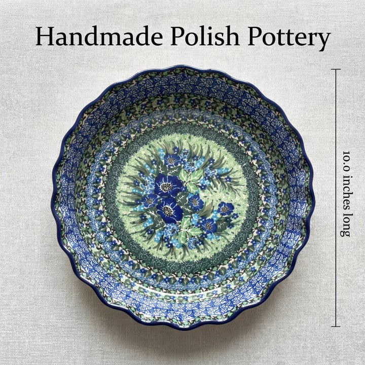 Ceramika Artystyczna Sapphire Fields Pie Plate — Polish Pottery