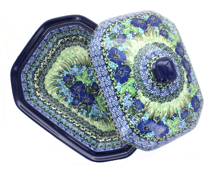 Detail image of Ceramika Artystyczna Sapphire Fields Medium Bakeware — Polish Pottery