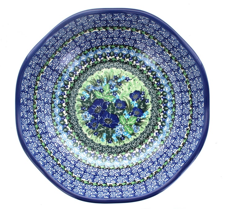 Detail image of Ceramika Artystyczna Sapphire Fields Large Serving Piece — Polish Pottery