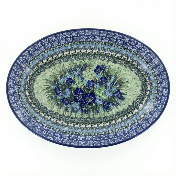Ceramika Artystyczna Sapphire Fields Large Serving Piece — Polish Pottery