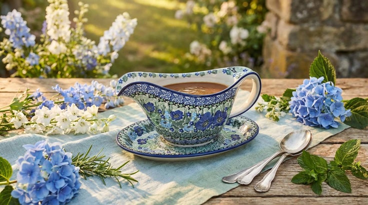 Detail image of Ceramika Artystyczna Sapphire Fields Dining Accessories — Polish Pottery