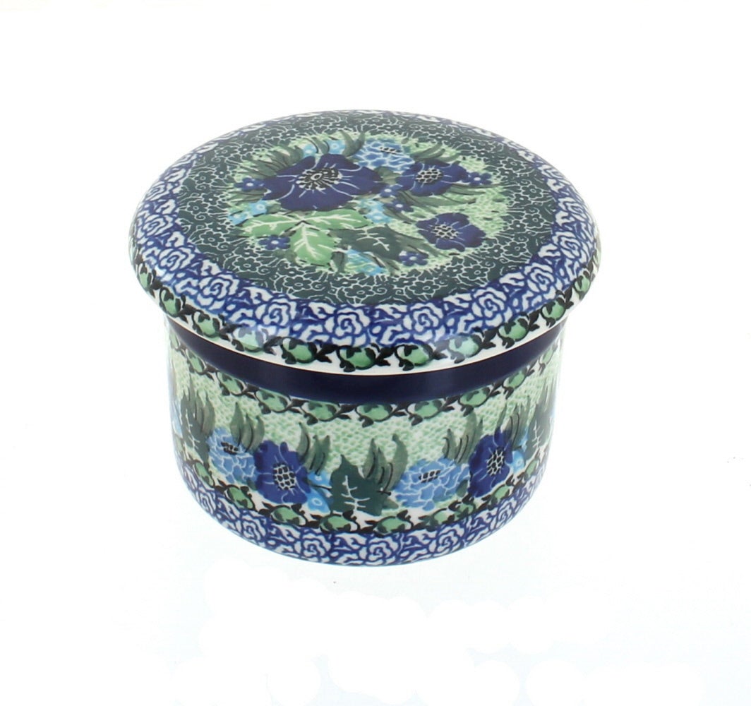 Ceramika Artystyczna Sapphire Fields Butter Dish — Polish Pottery