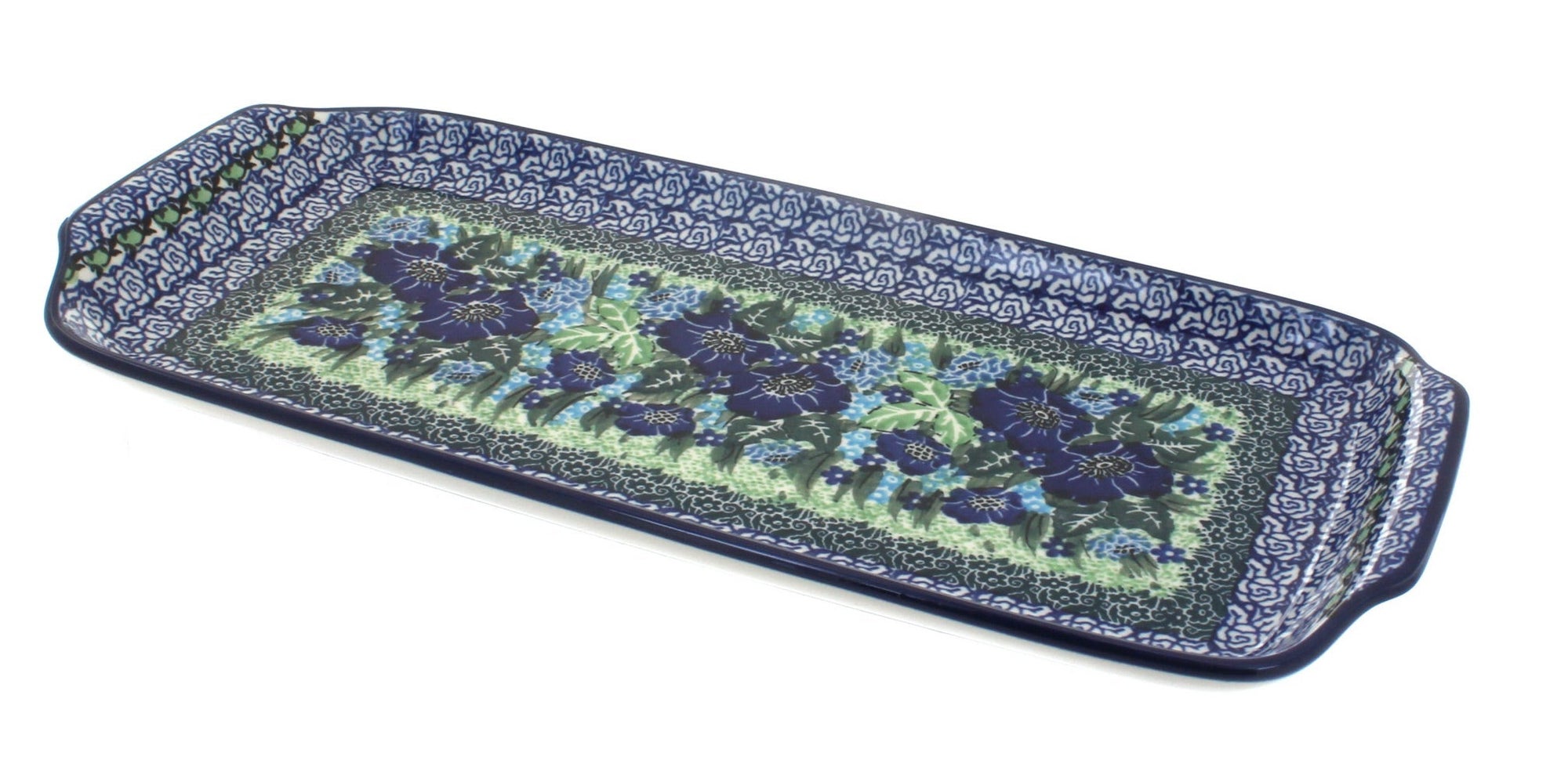 Ceramika Artystyczna Sapphire Fields Small Serving Piece — Polish Pottery
