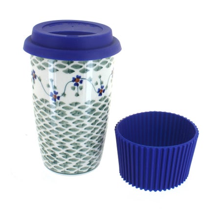 Manufaktura Sage Floral Mug — Polish Pottery