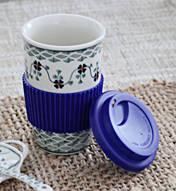 Detail image of Manufaktura Sage Floral Mug — Polish Pottery