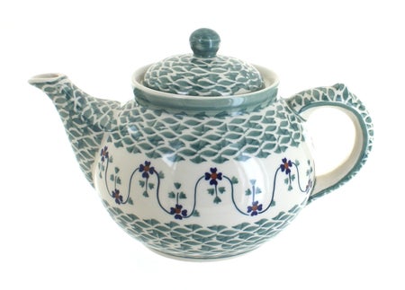 Manufaktura Sage Floral Teapot — Polish Pottery