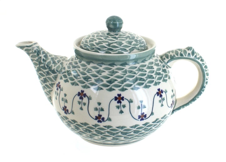 Manufaktura Sage Floral Teapot — Polish Pottery