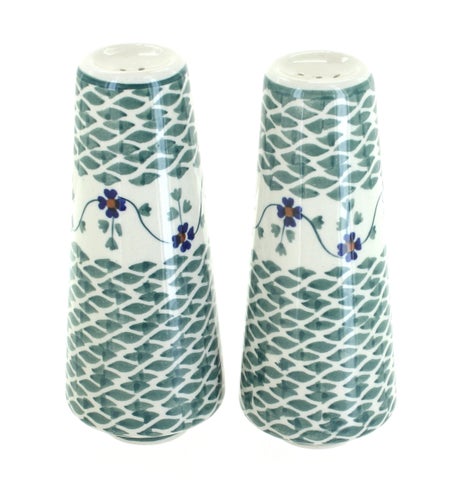 Manufaktura Sage Floral Salt & Pepper Shaker — Polish Pottery