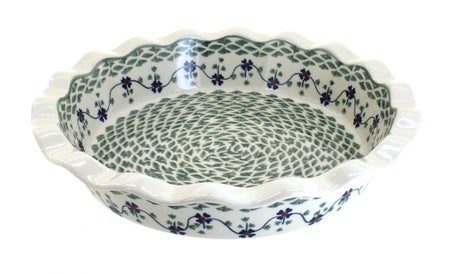 Manufaktura Sage Floral Pie Plate — Polish Pottery