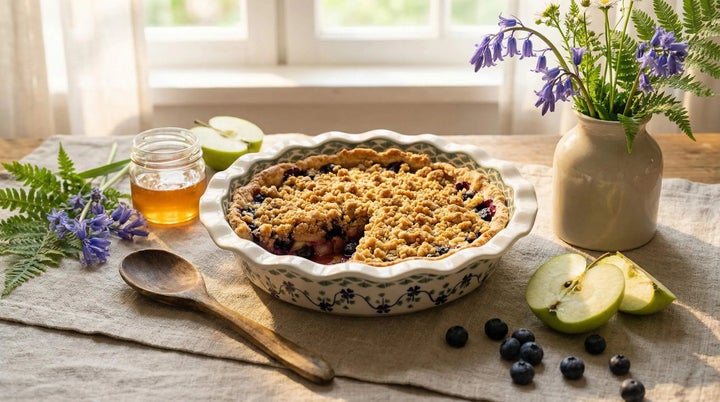 Manufaktura Sage Floral Pie Plate — Polish Pottery