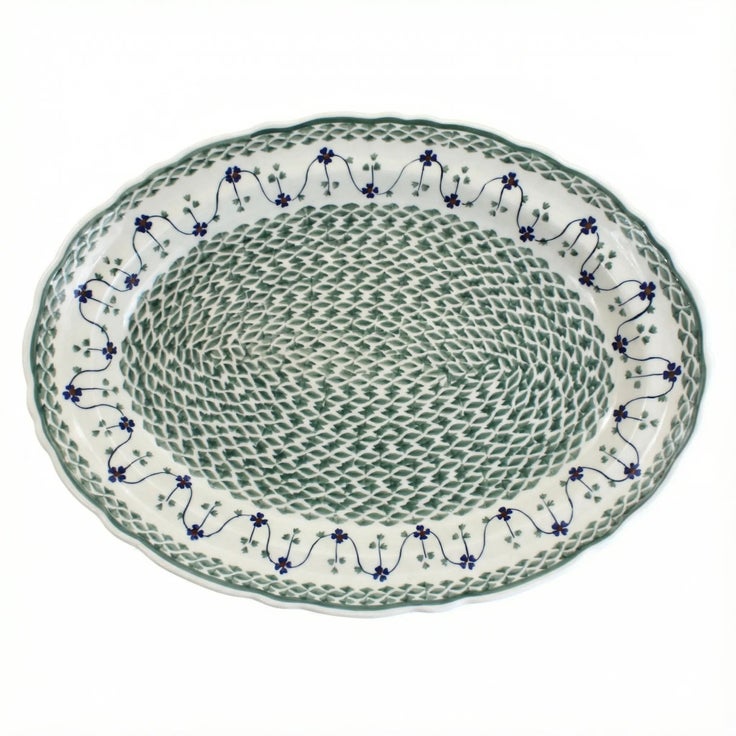 Detail image of Manufaktura Sage Floral Large Serving Piece — Polish Pottery