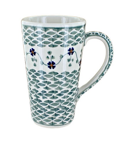 Manufaktura Sage Floral Mug — Polish Pottery