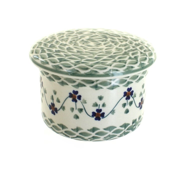 Manufaktura Sage Floral Butter Dish — Polish Pottery