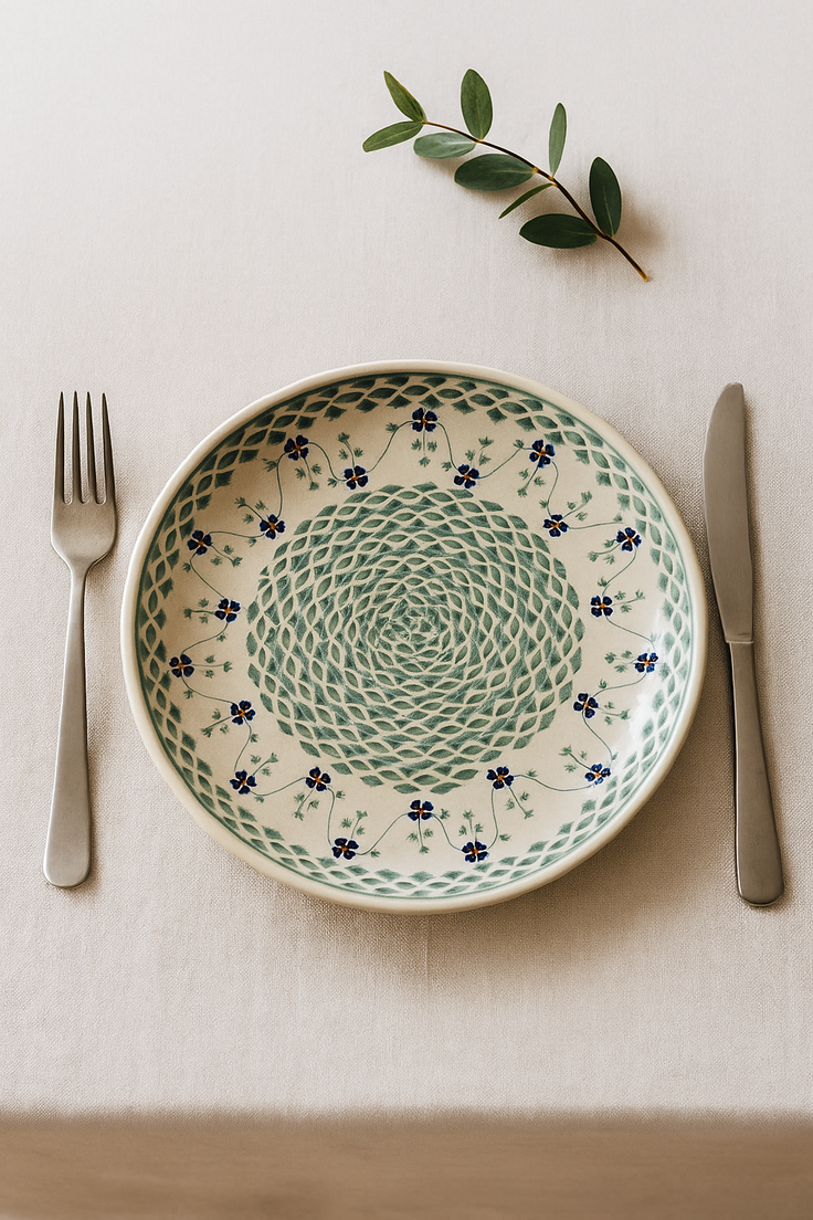 Detail image of Manufaktura Sage Floral Dining Plates & Bowls — Polish Pottery