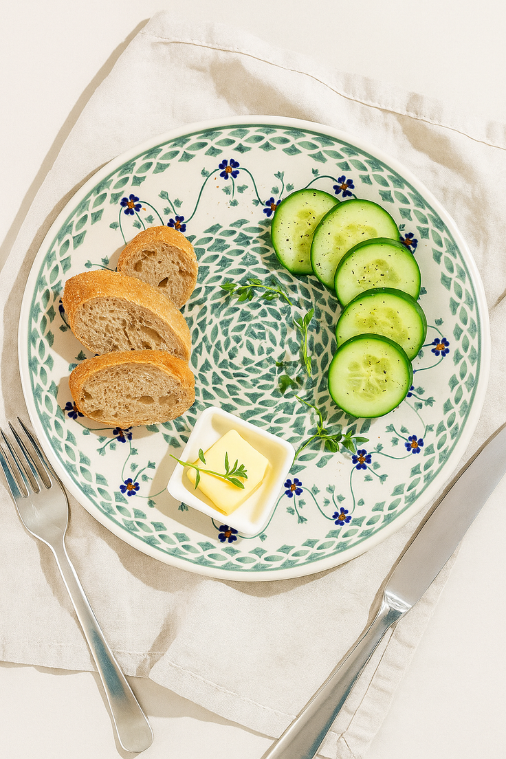 Detail image of Manufaktura Sage Floral Dining Plates & Bowls — Polish Pottery
