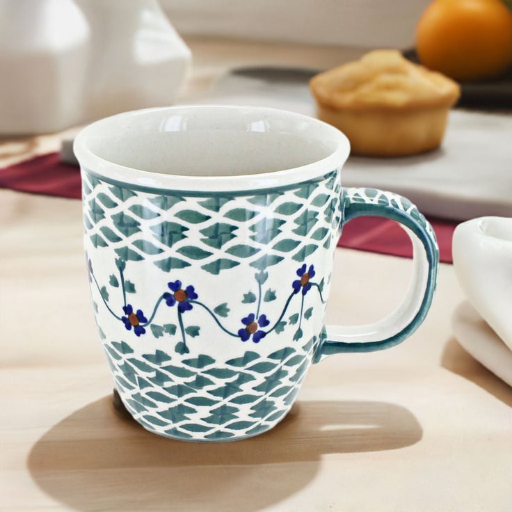 Detail image of Manufaktura Sage Floral Mug — Polish Pottery