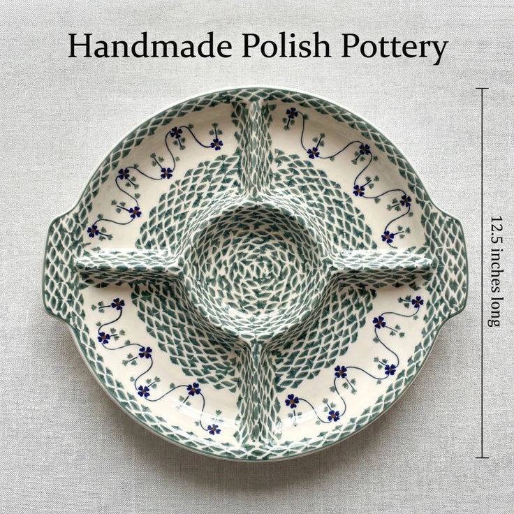 Detail image of Manufaktura Sage Floral Large Serving Piece — Polish Pottery