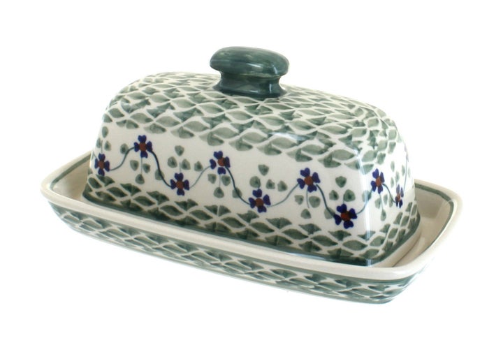 Manufaktura Sage Floral Butter Dish — Polish Pottery