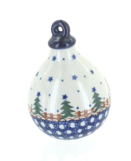 Ceramika Artystyczna Rustic Pines Large Christmas Ball — Polish Pottery