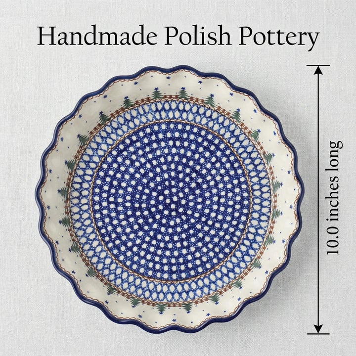 Ceramika Artystyczna Rustic Pines Pie Plate — Polish Pottery
