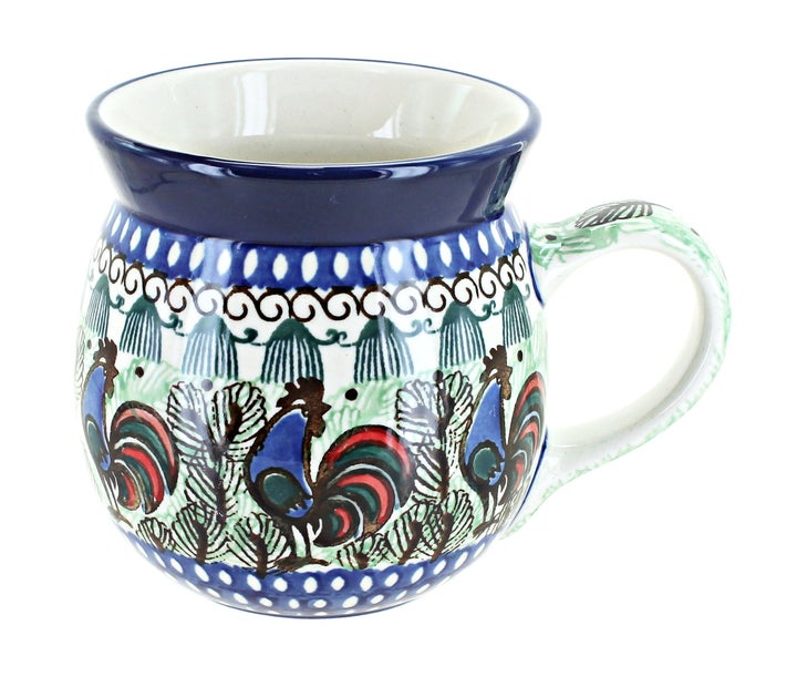 Ceramika Artystyczna Rooster Row Mug — Polish Pottery