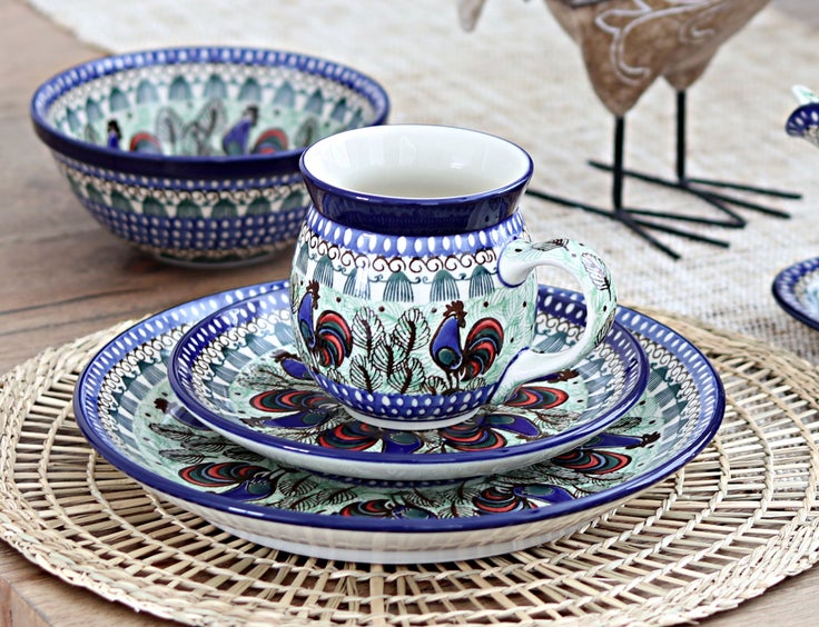 Detail image of Ceramika Artystyczna Rooster Row Mug — Polish Pottery