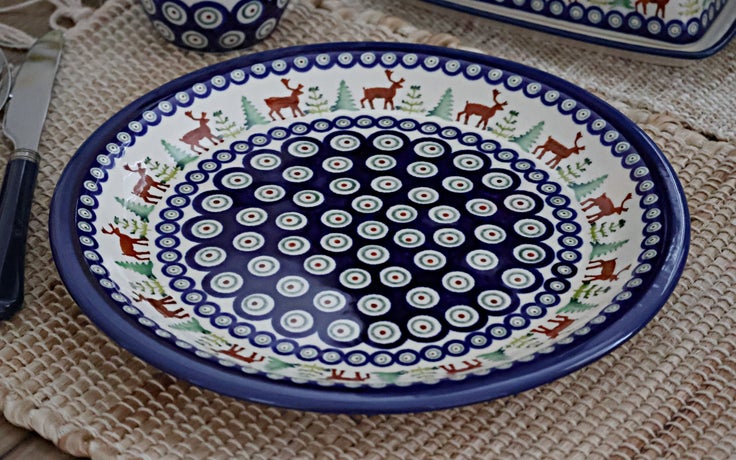 Detail image of Zaklady Reindeer Pine Dining Plates & Bowls — Polish Pottery