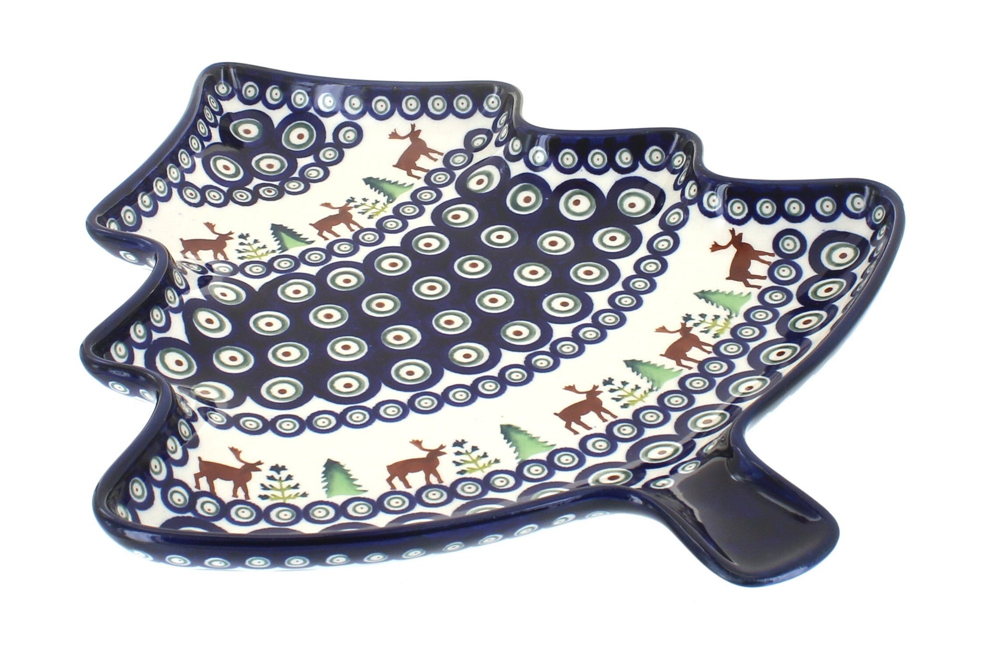 Zaklady Reindeer Pine Medium Serving Piece — Polish Pottery