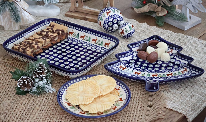 Zaklady Reindeer Pine Medium Serving Piece — Polish Pottery