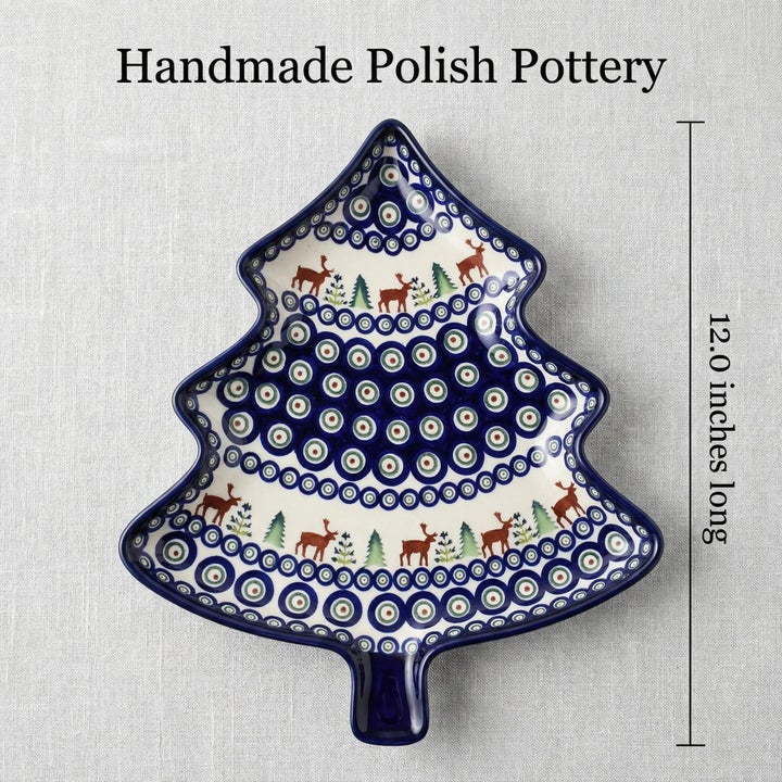 Zaklady Reindeer Pine Medium Serving Piece — Polish Pottery