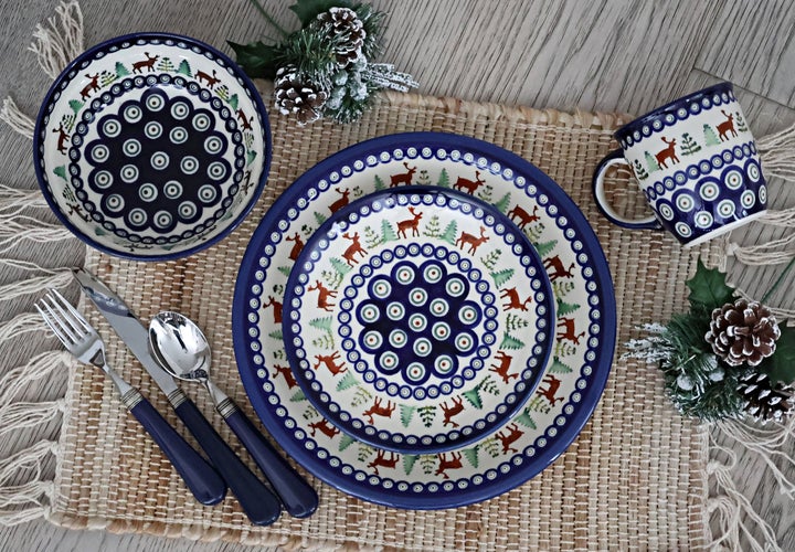Zaklady Reindeer Pine Dining Plates & Bowls — Polish Pottery