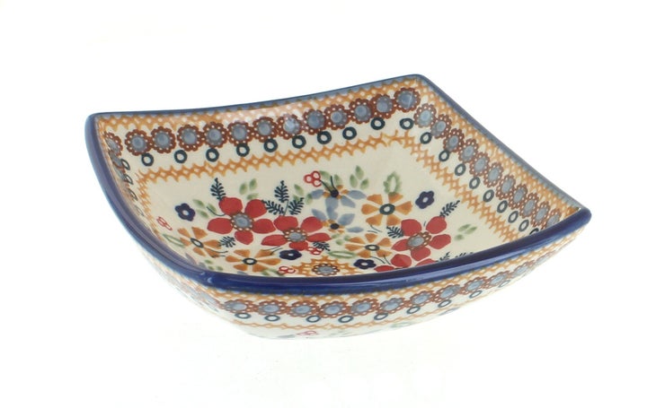 Manufaktura Red Daisy Petite Bowl/Dish — Polish Pottery
