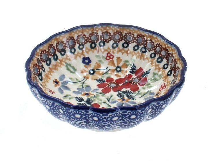 Manufaktura Red Daisy Petite Bowl/Dish — Polish Pottery