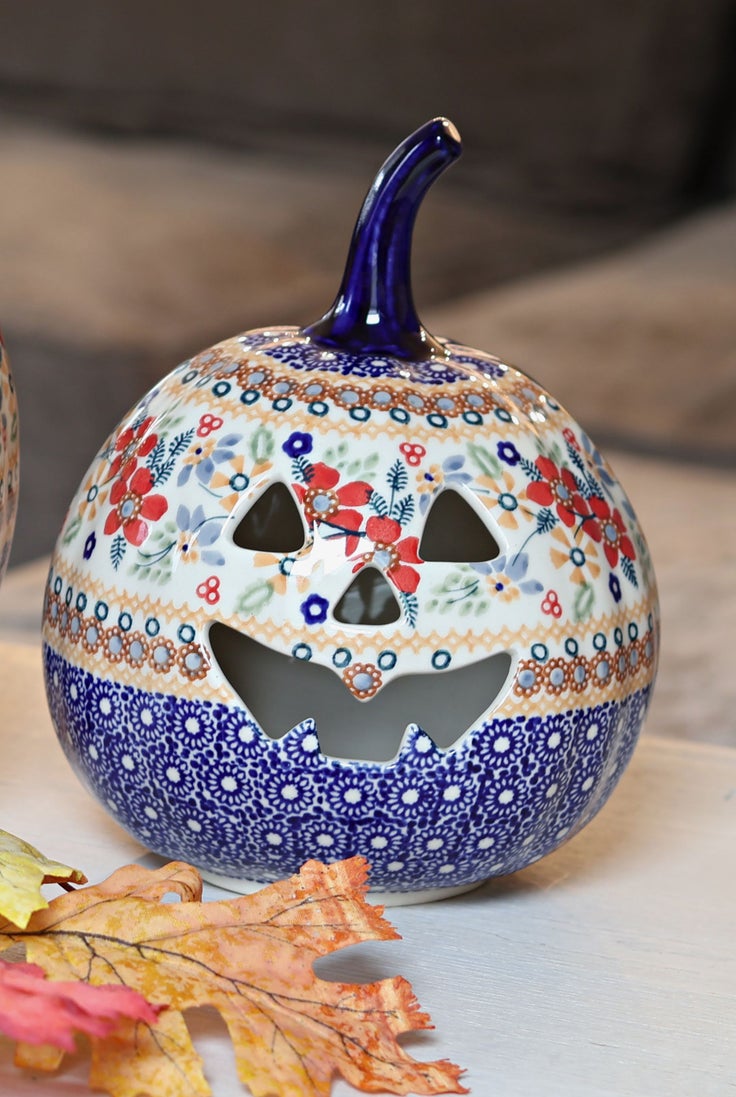 Detail image of Manufaktura Pumpkins Luminary — Polish Pottery