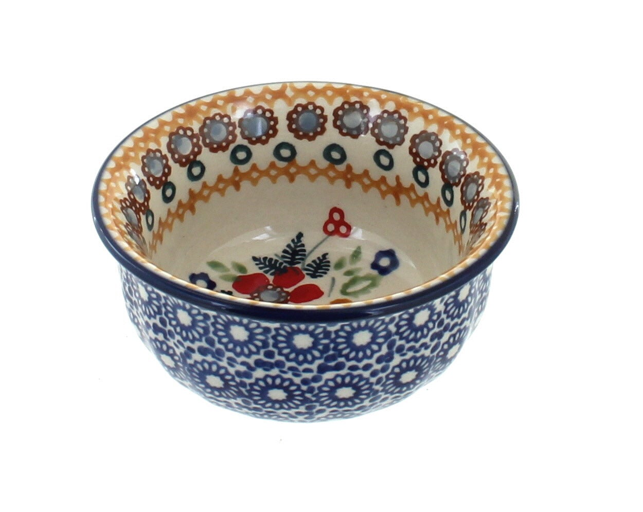 Manufaktura Red Daisy Petite Bowl/Dish — Polish Pottery
