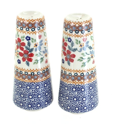 Manufaktura Red Daisy Salt & Pepper Shaker — Polish Pottery